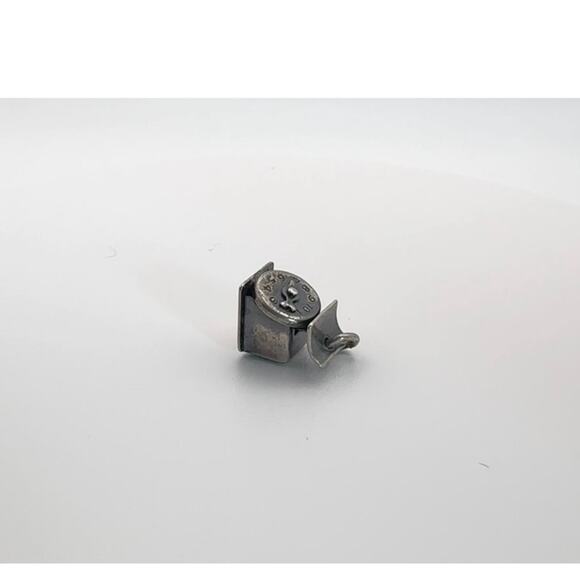 Vintage Turquoise Globe Charm – Silver Tone Miniature World Pendant - Picture 5 of 6